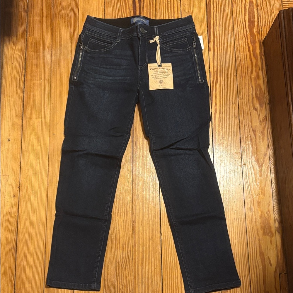 Democracy women’s dark Blue Jeans high rise itty bitty boot size 2 NWT